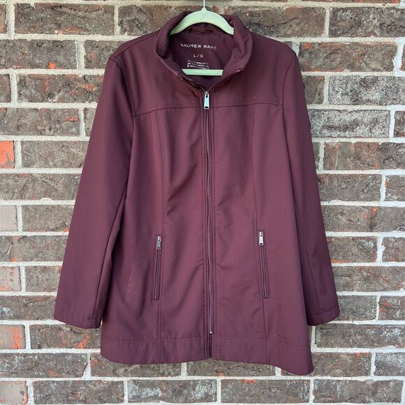 Burgundy Andrew Marc Lightweight Jacket - Size Large - Picture 6 of 11